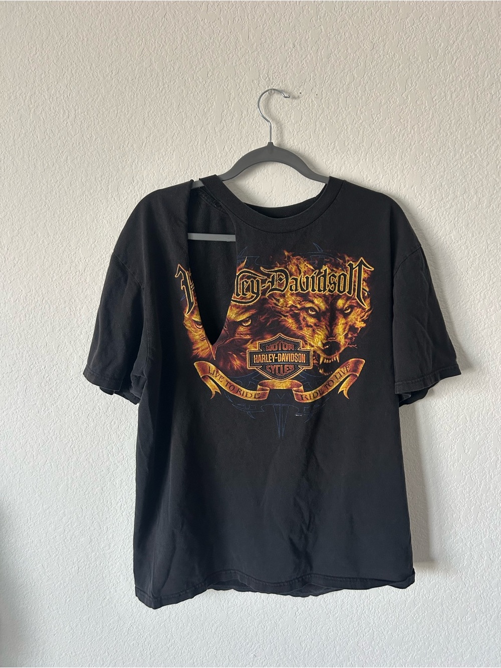 Thrashed Vintage Harley-Davidson Wolf Tee El Paso TX - Rework/Craft